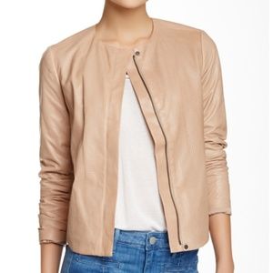 VINCE bone nude leather jacket